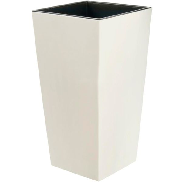 Горшок пластиковый Lamela Финезия квадратный 2,5л кремовый/черный (531) 