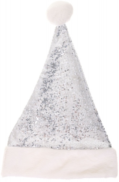 Шапка Діда Мороза з пайетками 46х30 см в асортименті