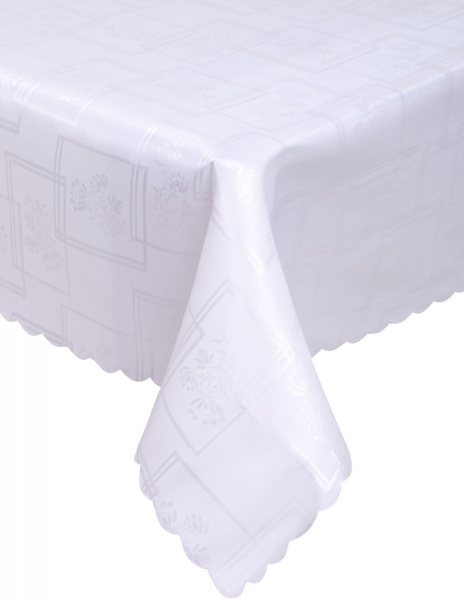 Скатерть Dertsiz прямоугольная жаккард 160x220 см белый Karna 