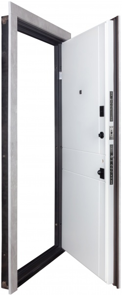 Дверь входная Булат К-8 (квадро) 540/249 wavestone grey / белый супермат 2050x950 мм правая