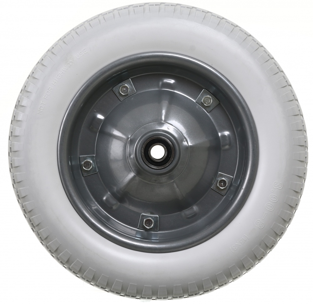 Колесо пенополиуретановое для тачки 3.00-8 (3.00x8) серое 350 мм