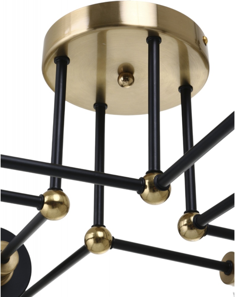 Люстра Sensio Ruan 8x40 Вт E14 черный с золотистым LS-74690/8B-E1440W