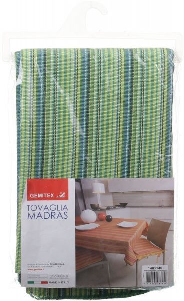Скатерть Madras 140x140 см зеленый Gemitex 