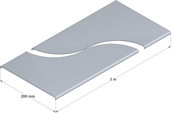 Крышка для лотка 200x50 мм белый цинк