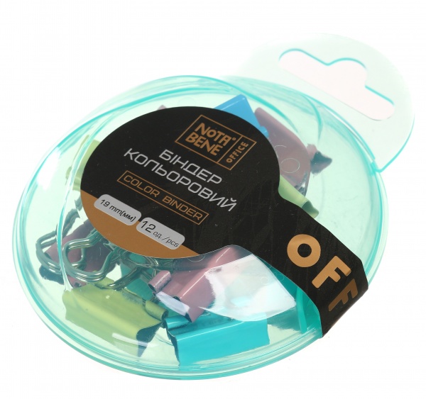 Набор биндеров Nota Bene 12 шт. 19 мм разноцветный 