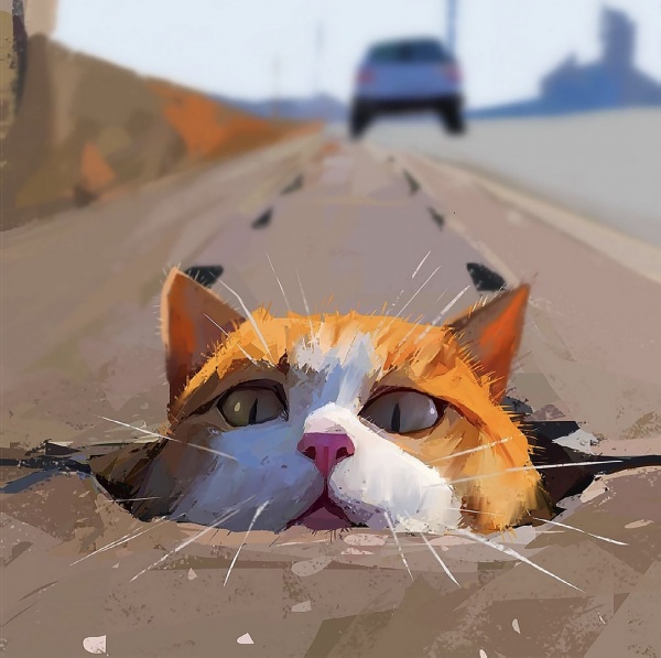 Репродукция Рыжий кот 35x35 см Арт Фемелі 