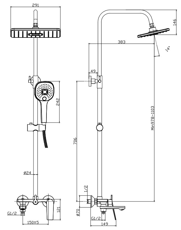 Душова система Koller Pool Trend TRS100