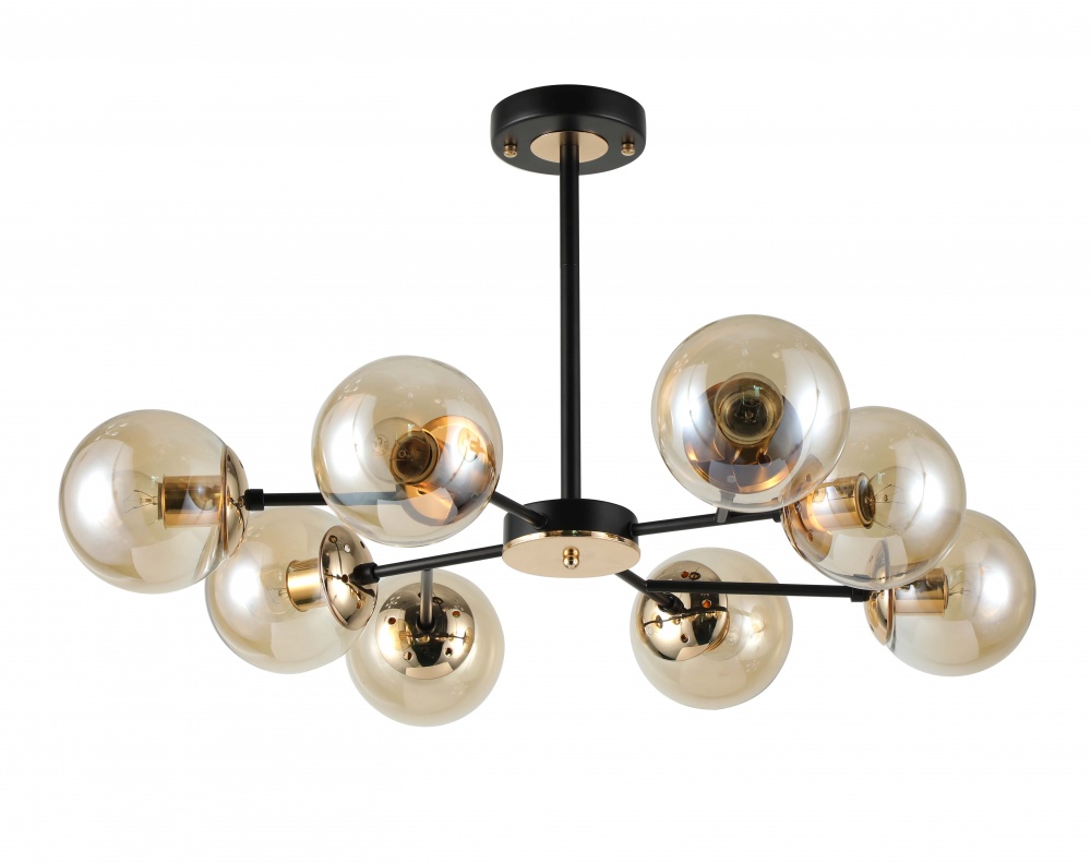 Люстра підвісна Sensio Lion 8x40 Вт E27 золотий/чорний/бурштиновий LS-74636/8A-E2740W