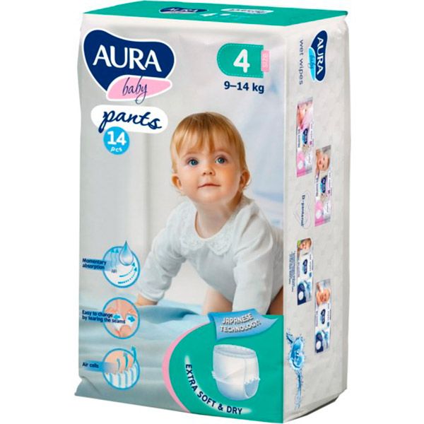 Подгузники-трусики Aura 4 9-14 кг 14 шт.