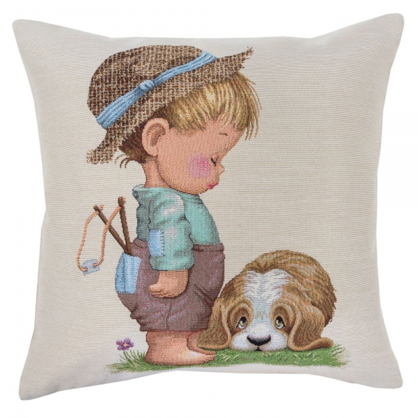 Подушка декоративная KISS727 45x45 см бежевый с принтом Limaso 