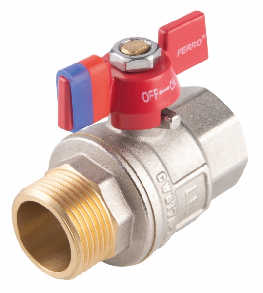 Кран кульовий Ferro F-Power 30 бар з дроселем зн-вр ¾
