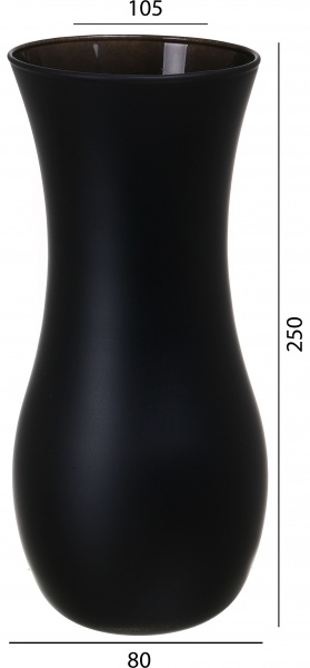 Ваза стеклянная Soft Лилия 25 см черная 