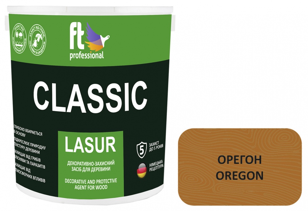 Защитное средство FT Professional CLASSIC LASUR орегон шелковистый мат 2,3 л