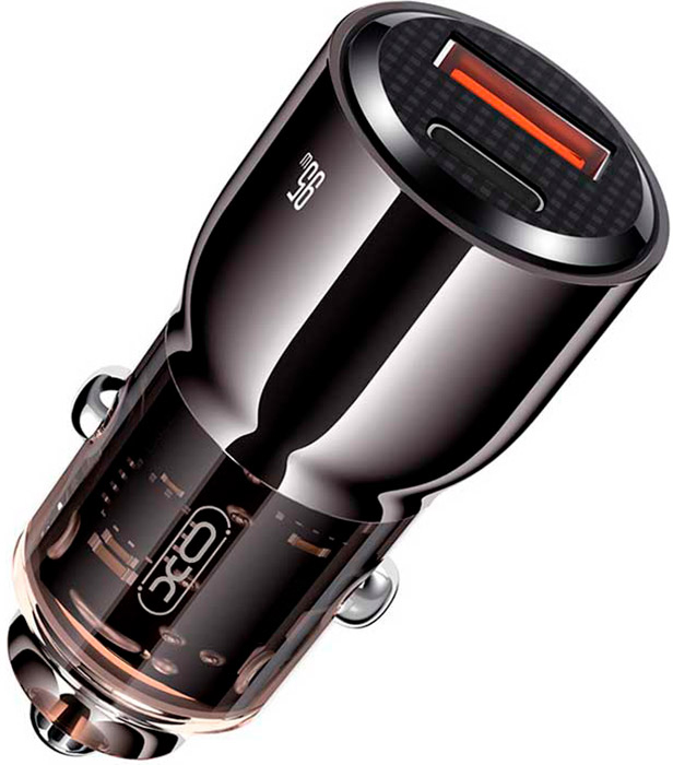 Автомобильное зарядное устройство Xo CC58 1xUSB-A/1xUSB-C 95W Car Charger Gray (CC58_TARNISH)