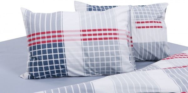 Комплект постільної білизни Брістоль сімейний біло-червоно-синій UP! (Underprice) 