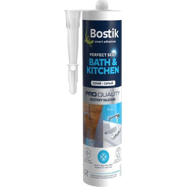 Герметик силіконовий Bostik Bath & Kitchen SIL A сірий 280мл