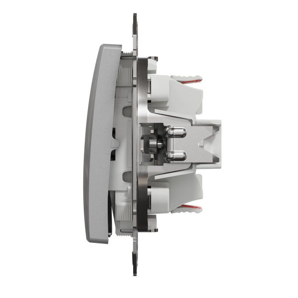 Переключатель проходной двухклавишный Schneider Electric Sedna Design без подсветки 10 А 250В алюминий SDD113108