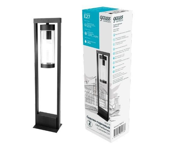 Столбик Gauss Clio 50 см E27 60 Вт IP54 антрацит GD019 