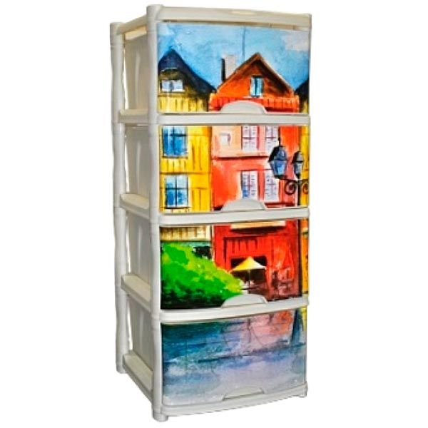 Комод пластиковый Hold Город 940x415x500 мм