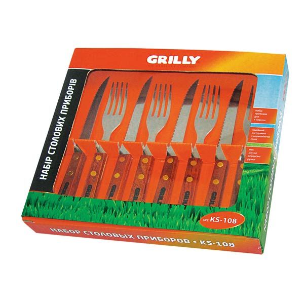 Набір столових приладів для барбекю Grilly KS-108