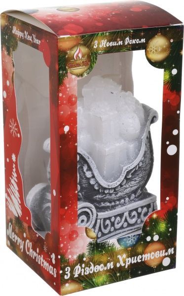 Свічка Сани з подарунками 13 см