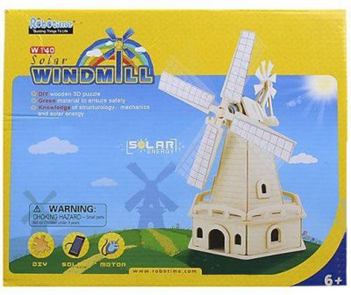 Конструктор Robotime Большая мельница на солнечных батарейках W140