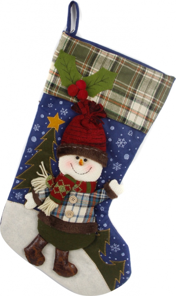 Сапожок декоративный Снеговик/Санта в ассортименте 43 см 48 см