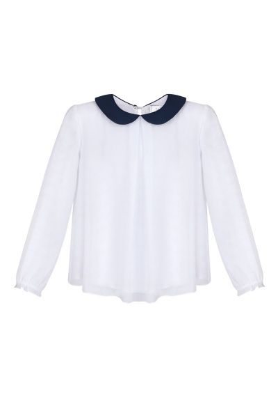 Блуза Sasha 3671/3 р.140 белый с синим 