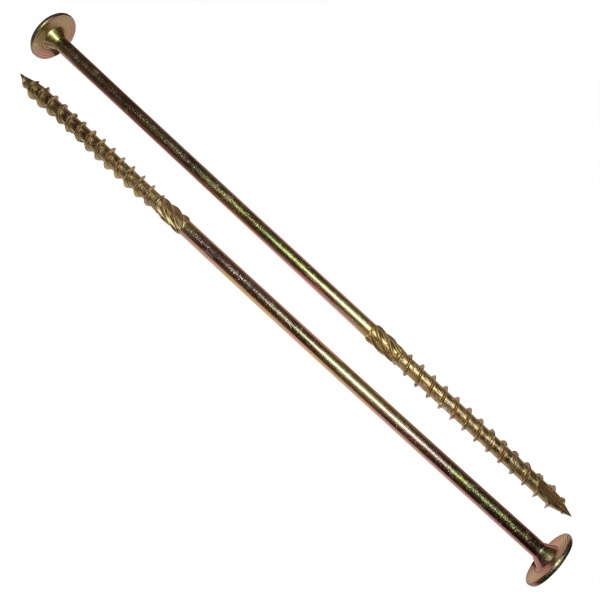 Шуруп конструкционный с пресс-шайбой 8x260 мм желтый цинк