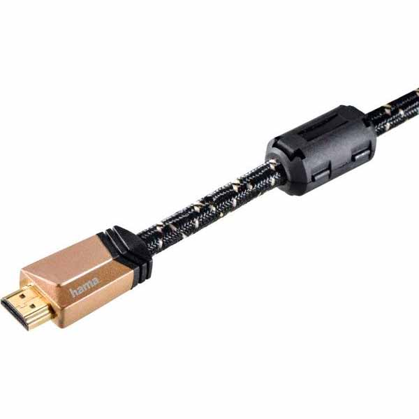 Кабель Hama HDMI 0.75 м чорно-коричневий (00122209) Premium AM/AM