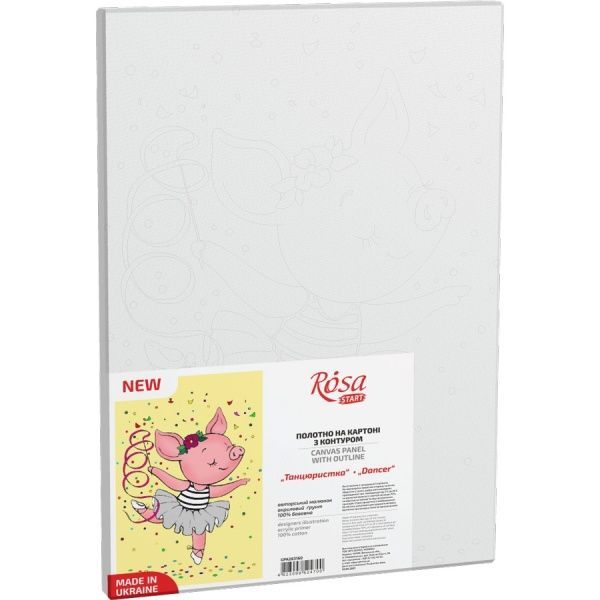 Холст на картоне с контуром Танцовщица 20х30 см Rosa Start 