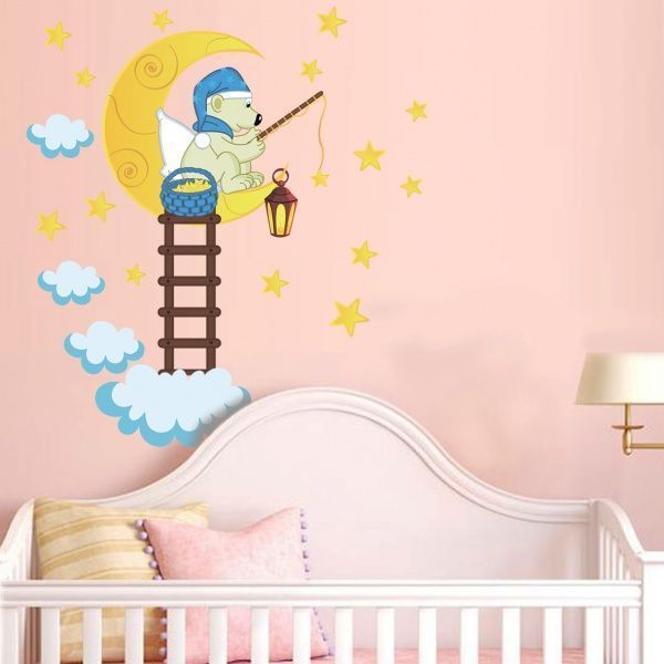 Декоративна наліпка Zatarga Ведмедик на місяці Z180037 39x45 см