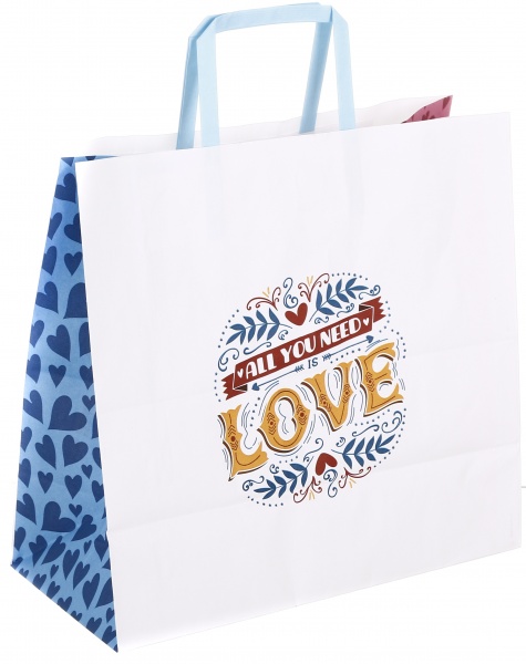 Пакет бумажный 320х150х300 белый с ручками