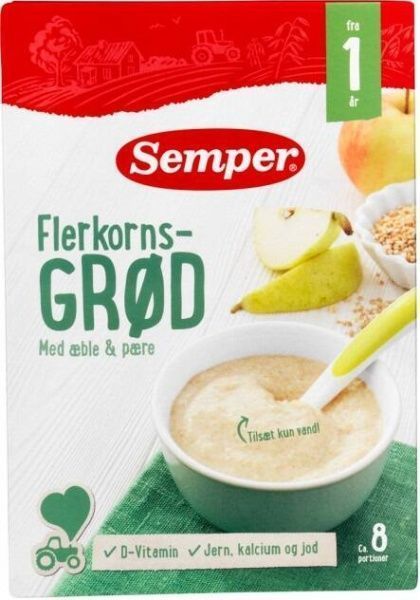 Каша молочная Semper от 1 года многозерновая с яблоком и грушей 250 г 