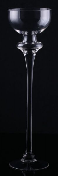 Ваза вогнутый бокал на ножке 16х15х50 см прозрачная