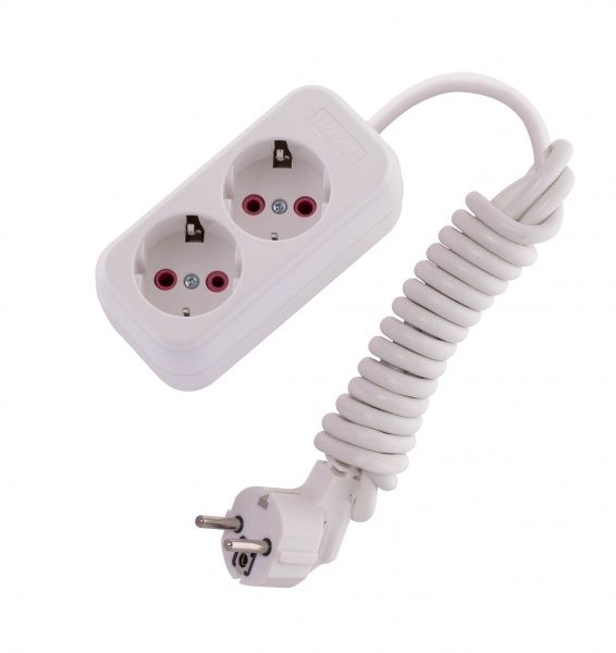 Удлинитель Lezard с заземлением 2 гн. белый 2 м 720-0202-201 