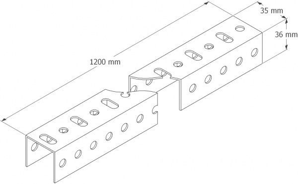 Планка кронштейна L-1200 (1,5 мм) білий цинк