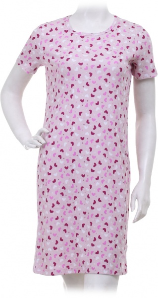 Сукня домашня жіноча Flis clothes Серденько р. S рожевий із принтом 