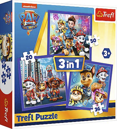 Пазлы Trefl 3 в 1 Щенячий патруль готов к действию 34861