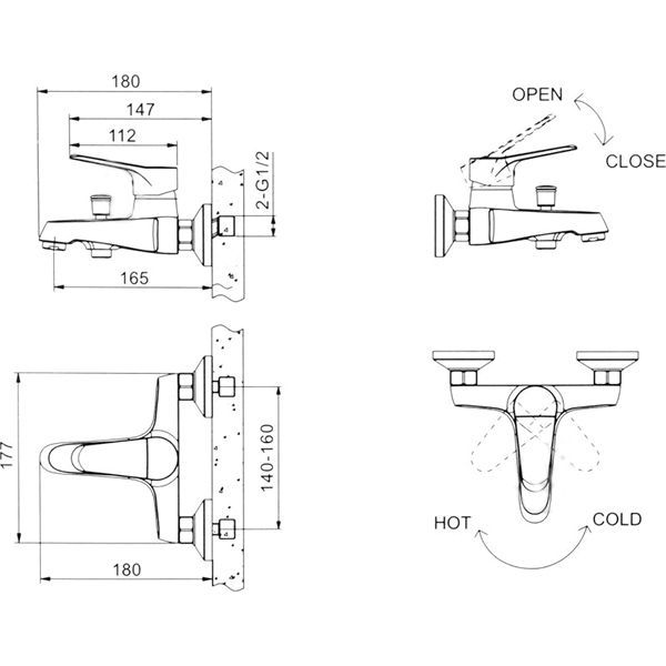 Смеситель для ванны EGO Brave F0412801101