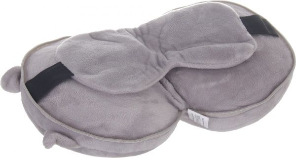 Подушка дорожная Котенок с маской серый Home Line