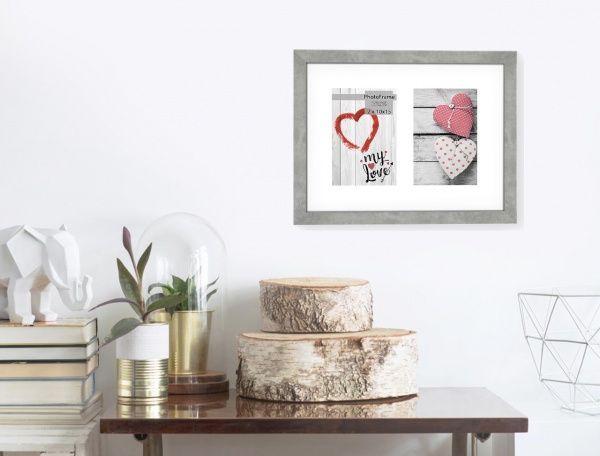 Фоторамка с паспарту SvitArt FKP-2-1913-4B 10x15 см бетон светлый 