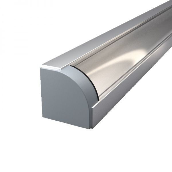 Профіль алюмінієвий АЛЮПРО ПАК-0051/AS кутовий анодований з прозорою лінзою і 2 заглушками 200 см