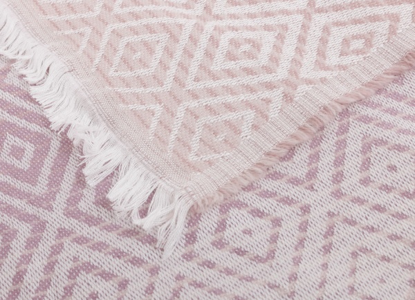 Плед Rombo 140x200 см рожевий із білим La Nuit 