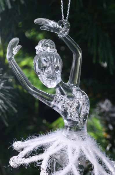 Подвеска Балерина Стандарт 6х12х3 см прозрачный