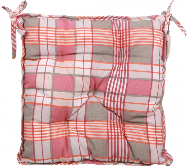 Подушка на стул Шато 40x40 см клетка розовая La Nuit