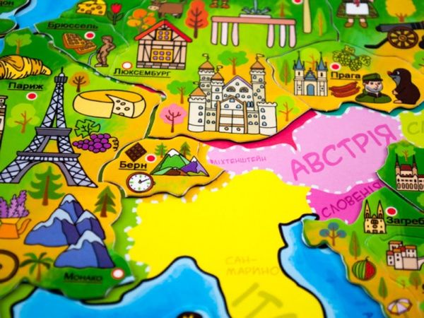 Карта-пазл Зірка магнітна Мандруємо Європою 93877