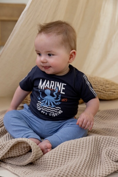 Футболка для мальчиков Dirkje р.86 темно-голубой T46687-35 