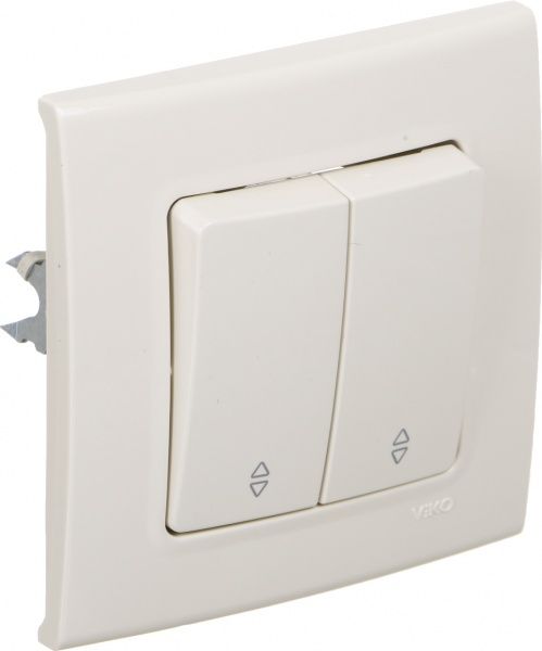 Переключатель проходной двухклавишный Viko Linnera без подсветки 10 А 250В кремовый 90401017