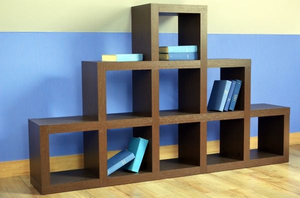 Стеллаж двухсторонний Кубус Горка 3 (3D HDF) 1750x1070x290 мм венге 